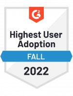 Highest User Adoption Fall 2022 G2Crowd Award
