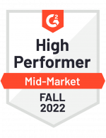 Migh Performer Mid-Market Fall 2022 G2Crowd Award