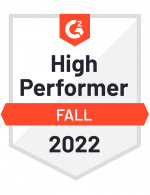 High Performer Fall 2022 G2Crowd Award