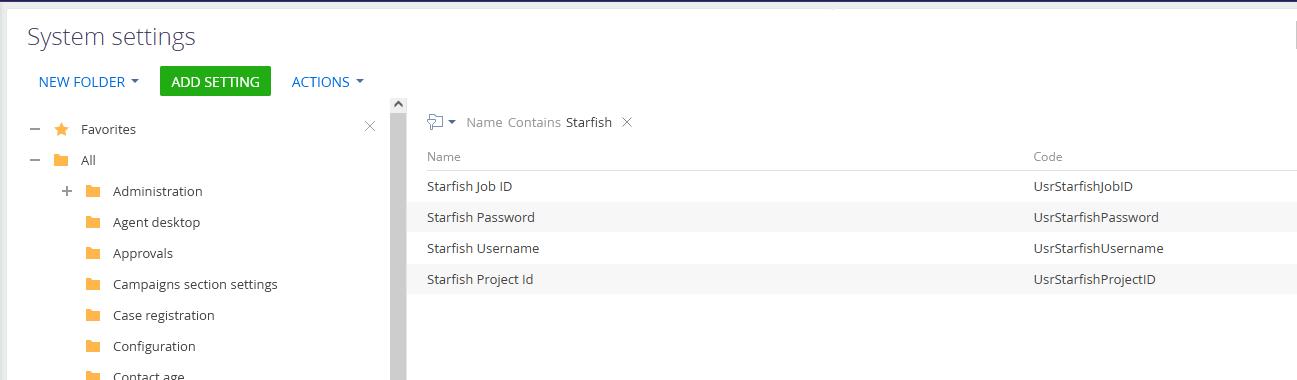 Creatio system settings