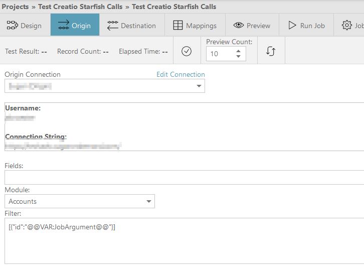 StarfishETL receive argument
